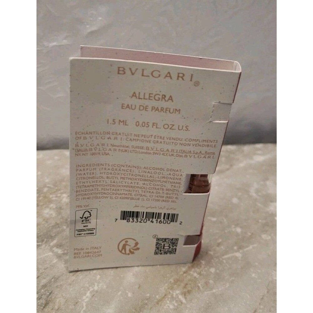 BVLGARI Allegra Baciami Eau de Parfum Sample Spray 1.5ml / 0.05oz - Picture 2 of 3